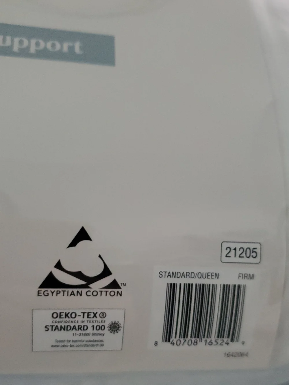 New Nestwell Egyption Cotton Firm Support Standard/Queen 1 Pillow.